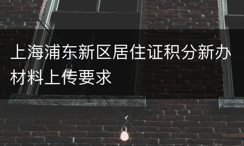 上海浦东新区居住证积分新办材料上传要求
