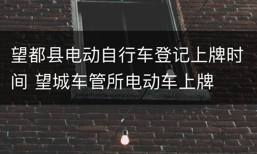 望都县电动自行车登记上牌时间 望城车管所电动车上牌