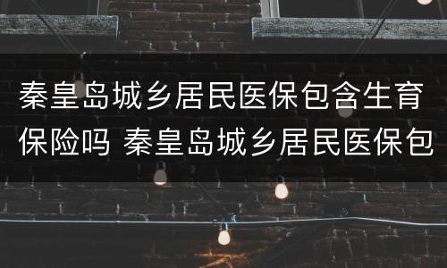 秦皇岛城乡居民医保包含生育保险吗 秦皇岛城乡居民医保包含生育保险吗怎么报销