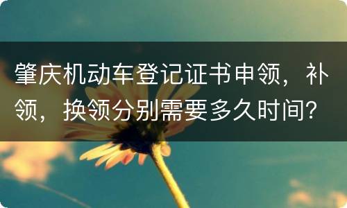 肇庆机动车登记证书申领，补领，换领分别需要多久时间？