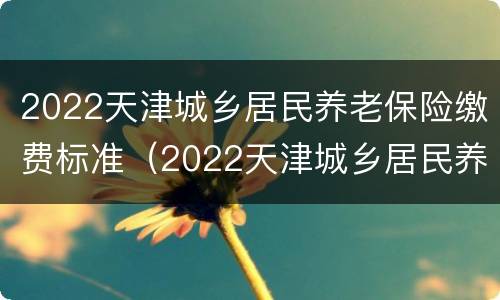 2022天津城乡居民养老保险缴费标准（2022天津城乡居民养老保险缴费标准表）