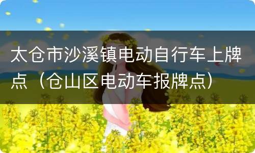 太仓市沙溪镇电动自行车上牌点（仓山区电动车报牌点）