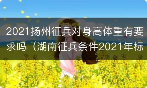 2021扬州征兵对身高体重有要求吗（湖南征兵条件2021年标准和要求）