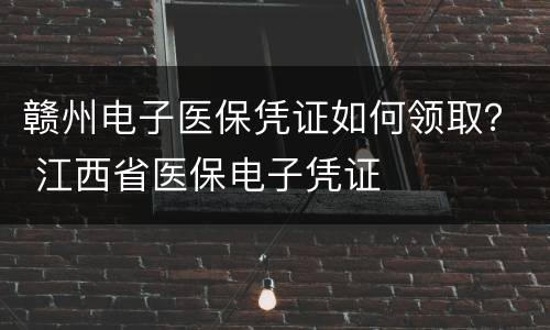 赣州电子医保凭证如何领取？ 江西省医保电子凭证