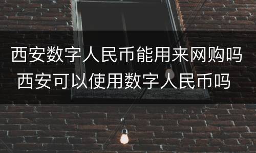 西安数字人民币能用来网购吗 西安可以使用数字人民币吗