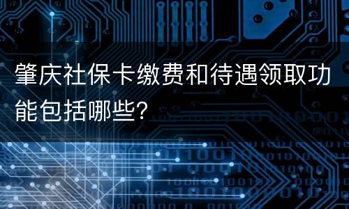 肇庆社保卡缴费和待遇领取功能包括哪些？