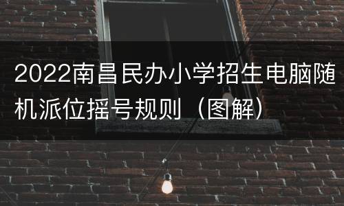 2022南昌民办小学招生电脑随机派位摇号规则（图解）