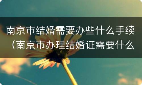 南京市结婚需要办些什么手续（南京市办理结婚证需要什么手续）