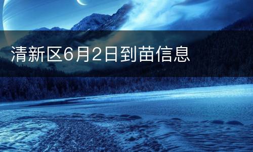 清新区6月2日到苗信息
