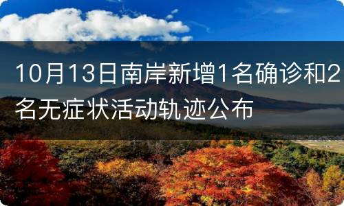10月13日南岸新增1名确诊和2名无症状活动轨迹公布
