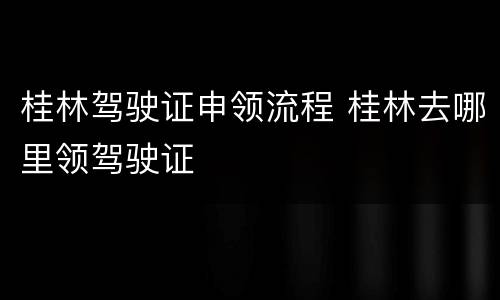 桂林驾驶证申领流程 桂林去哪里领驾驶证