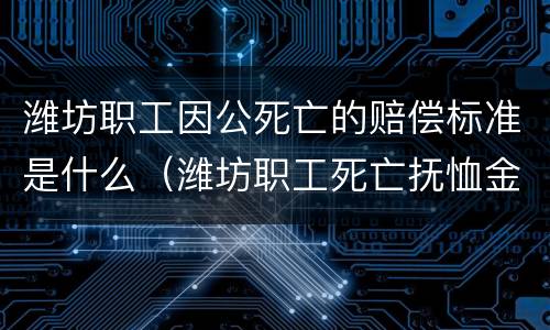 潍坊职工因公死亡的赔偿标准是什么（潍坊职工死亡抚恤金发放标准）