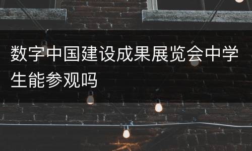 数字中国建设成果展览会中学生能参观吗