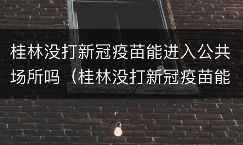 桂林没打新冠疫苗能进入公共场所吗（桂林没打新冠疫苗能进入公共场所吗现在）