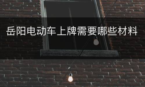 岳阳电动车上牌需要哪些材料