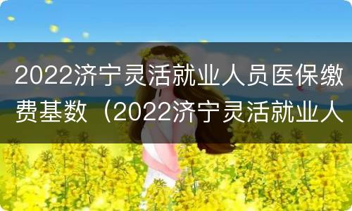 2022济宁灵活就业人员医保缴费基数（2022济宁灵活就业人员医保缴费基数是多少）