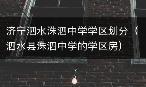 济宁泗水洙泗中学学区划分（泗水县洙泗中学的学区房）
