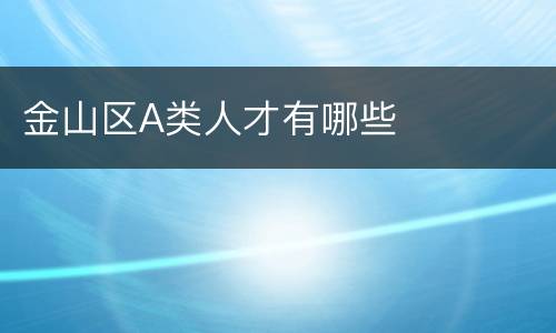 金山区A类人才有哪些