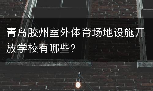 青岛胶州室外体育场地设施开放学校有哪些？
