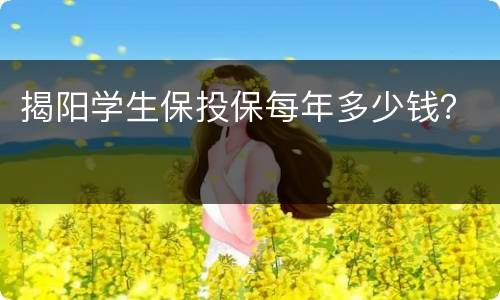揭阳学生保投保每年多少钱？