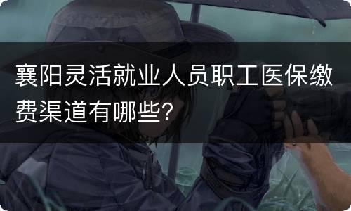 襄阳灵活就业人员职工医保缴费渠道有哪些？