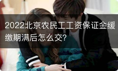 2022北京农民工工资保证金缓缴期满后怎么交？