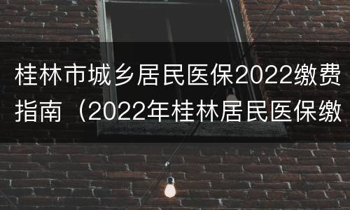 桂林市城乡居民医保2022缴费指南（2022年桂林居民医保缴费）