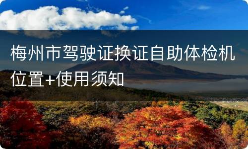 梅州市驾驶证换证自助体检机位置+使用须知