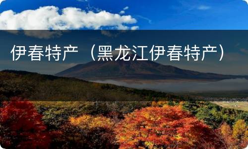 伊春特产（黑龙江伊春特产）