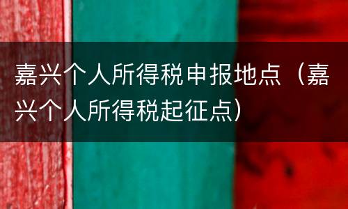 嘉兴个人所得税申报地点（嘉兴个人所得税起征点）