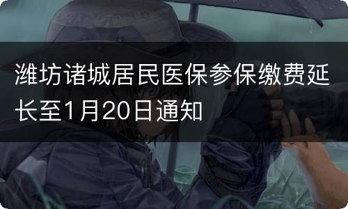 潍坊诸城居民医保参保缴费延长至1月20日通知