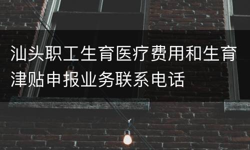 汕头职工生育医疗费用和生育津贴申报业务联系电话