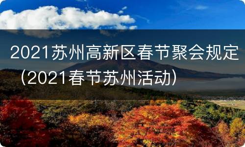 2021苏州高新区春节聚会规定（2021春节苏州活动）