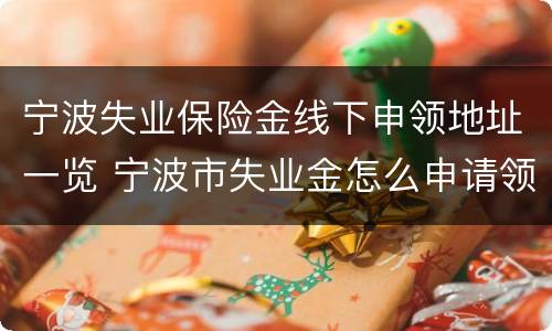 宁波失业保险金线下申领地址一览 宁波市失业金怎么申请领取