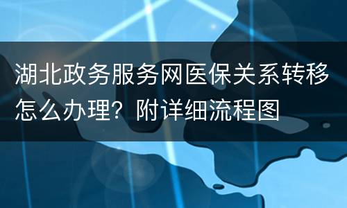 湖北政务服务网医保关系转移怎么办理？附详细流程图