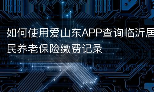 如何使用爱山东APP查询临沂居民养老保险缴费记录