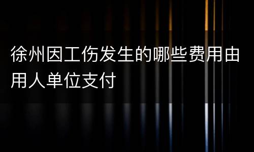 徐州因工伤发生的哪些费用由用人单位支付