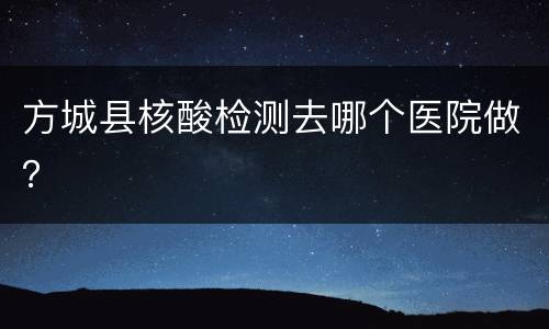 方城县核酸检测去哪个医院做？