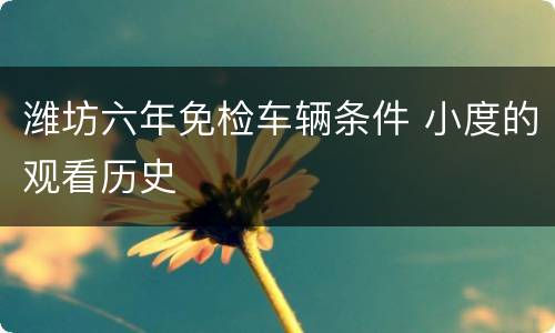 潍坊六年免检车辆条件 小度的观看历史
