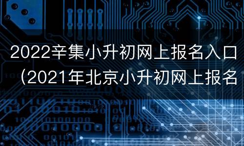 2022辛集小升初网上报名入口（2021年北京小升初网上报名）
