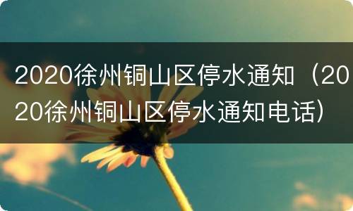 2020徐州铜山区停水通知（2020徐州铜山区停水通知电话）