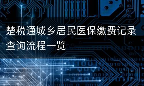 楚税通城乡居民医保缴费记录查询流程一览