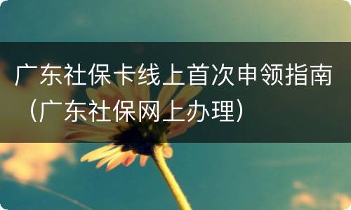 广东社保卡线上首次申领指南（广东社保网上办理）