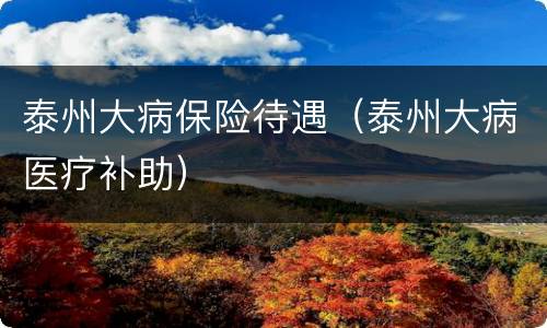 泰州大病保险待遇（泰州大病医疗补助）