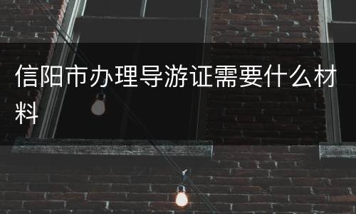 信阳市办理导游证需要什么材料