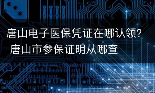 唐山电子医保凭证在哪认领？ 唐山市参保证明从哪查