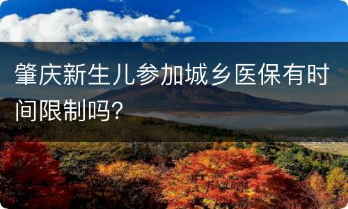 肇庆新生儿参加城乡医保有时间限制吗？