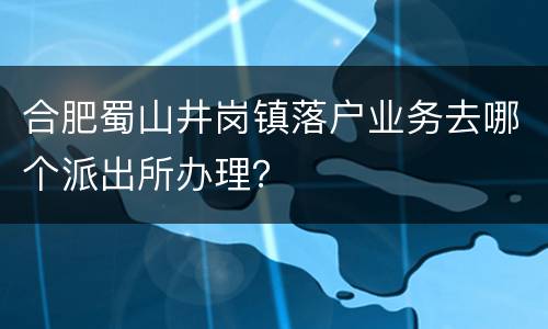 合肥蜀山井岗镇落户业务去哪个派出所办理？