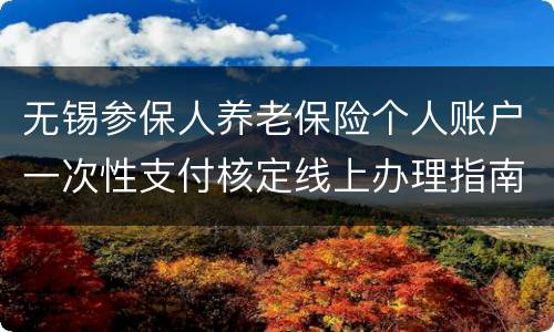 无锡参保人养老保险个人账户一次性支付核定线上办理指南