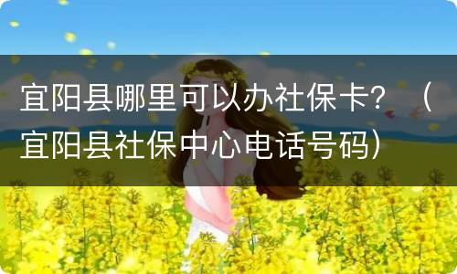 宜阳县哪里可以办社保卡？（宜阳县社保中心电话号码）